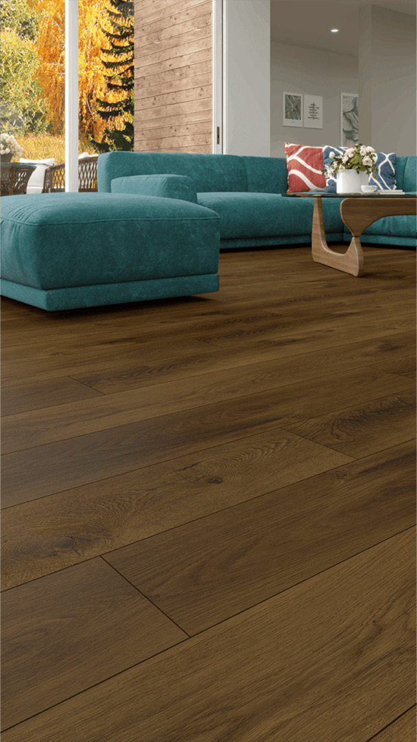 Кварцвиниловая плитка Alpine Floor клеевая Liberty Loose Lay Дуб Натуральный Изысканный ECO 23-4 1227×187×5 фото в интерьере